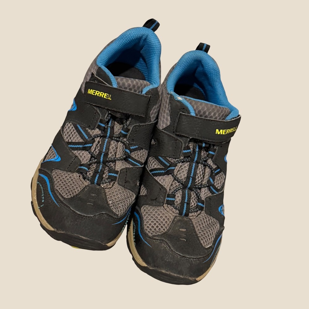 Merrell M-Trail Chaser Mens 6 Black Grey Blue Hiking Trail Shoes MK261971 Good